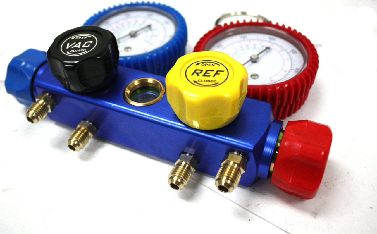 HVAC Diagnostic R410a R314A R22 Refrigerant 4 Valve Manifold Gauge Set