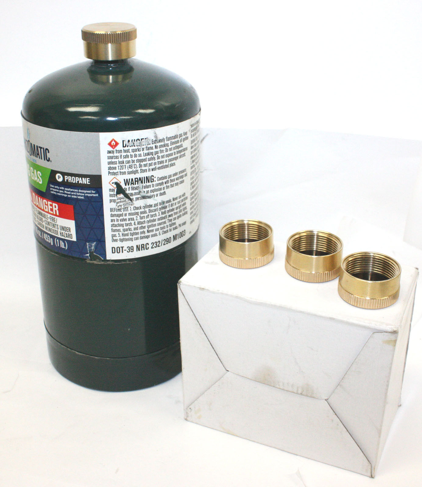 2 X SOLID BRASS Caps 1 LB Propane Bottle Cap Refill Coupler Protect Disposable 